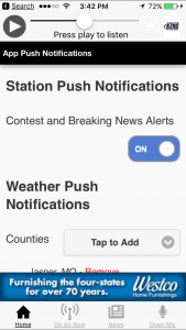 Turn on severe weather notifications on the KIX 102.5 app