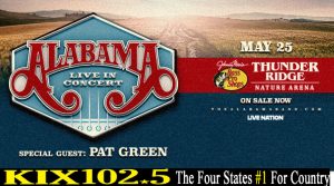 Win Tickets to see Alabama at Thunder Ridge Nature's Arena